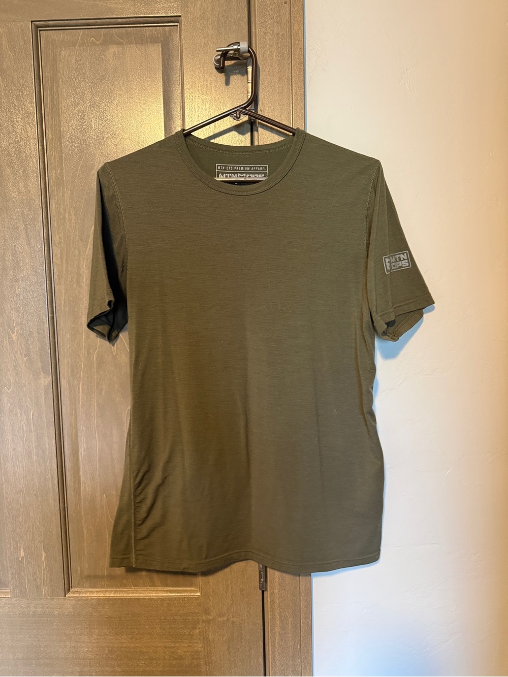 Men’s Short Sleeve Crewneck Tee - Olive Merino Wool
